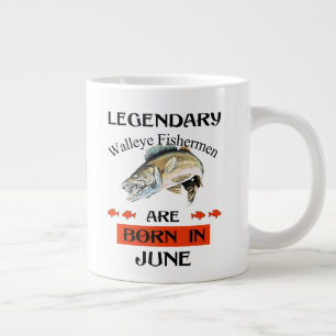 Taza De Café Gigante Nacieron legendarios pescadores de Walleye en juni
