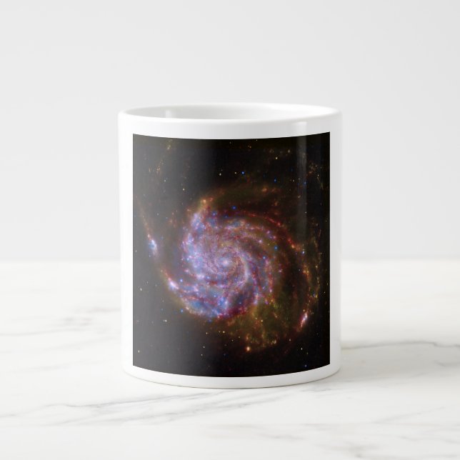 Taza De Café Gigante Nacimiento estelar en el volante: Galaxia M101 (Frente)