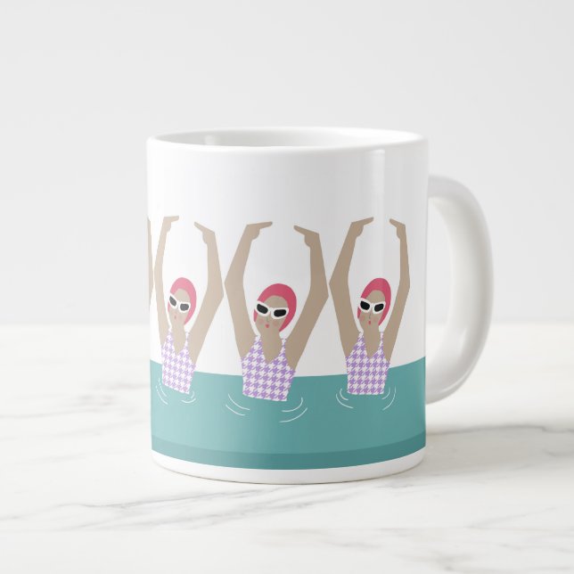 Taza De Café Gigante Nadadores artísticos | Ilustracion artístico de na (Derecha)