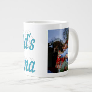 Taza De Café Gigante Nana Photo sky texto azul Giant Coffee Mug