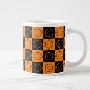 Taza De Café Gigante Naranja concéntrico de Halloween y puntos de polka