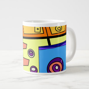 Taza De Café Gigante Naranja de vida submarina verde azul amarillo