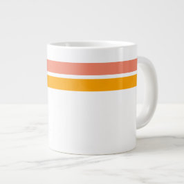 Taza De Café Gigante Naranja divertido Amarillo Salmón Carreras Rayas E