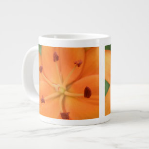 Taza De Café Gigante Naranja Lily Floral Mug