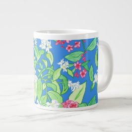 Taza De Café Gigante Naranja mofa y Weigelia Jumbo Mug,