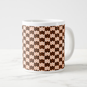 Taza De Café Gigante Naranja NEGRO CHECK Big White Mug