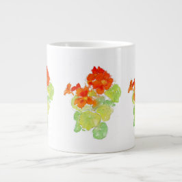 Taza De Café Gigante Nasturtios acuáticos de escarlata y Naranja