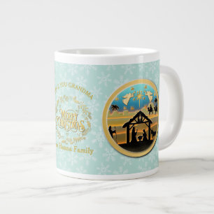 Taza De Café Gigante Natividad de Navidad y Te Amo Abuela