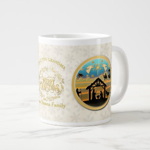 Taza De Café Gigante Natividad de Navidad y Te Quiero Abuela