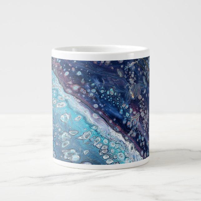 Taza De Café Gigante Natural Attraction 2 Blue Geode Abstract Drink Mug (Frente)