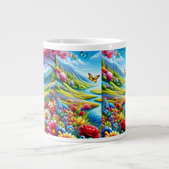Taza De Café Gigante Naturaleza de la especialidad Mug (Frente)