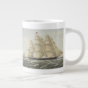 Taza De Café Gigante Nave de podadoras, nube que vuela