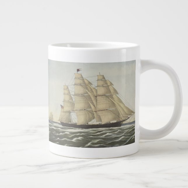 Taza De Café Gigante Nave de podadoras, nube que vuela (Derecha)