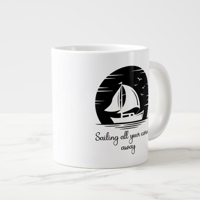 Taza De Café Gigante Nave náutica Inspiradora Cita Mu (Derecha)