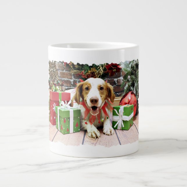 Taza De Café Gigante Navidad - perro de aguas de Bretaña - Kinnick (Frente)