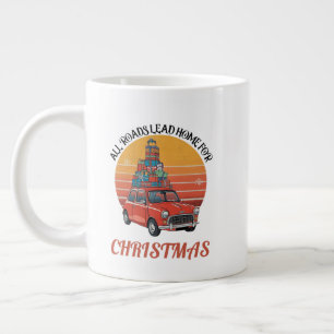 Taza De Café Gigante Navidad Retro
