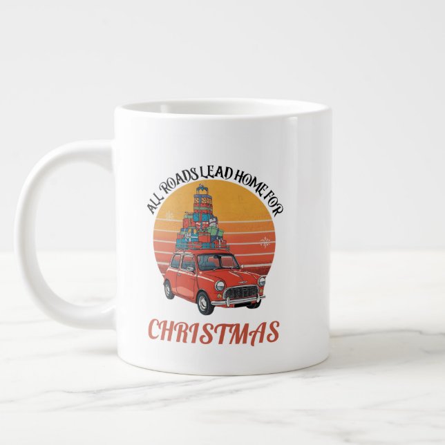 Taza De Café Gigante Navidad Retro (Izquierda)