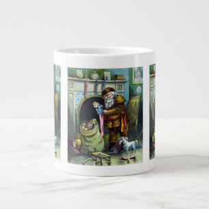 Taza De Café Gigante Navidad Vintage, medias de Santa Claus con juguete