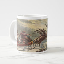 Navidad vintage, Papá Noel victoriano en Sleigh