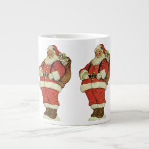Taza De Café Gigante Navidad vintage, Santa Claus victoriano con juguet