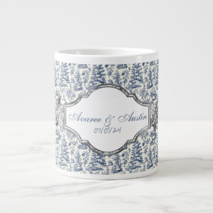 Taza De Café Gigante Navidades Azules Chinoiserie Newlyweds