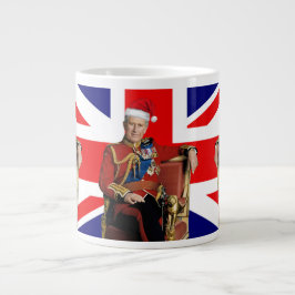 Taza De Café Gigante Navidades británicos Feliz Rey Carlos III