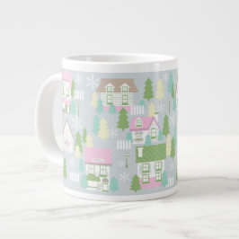 Taza De Café Gigante Navidades Casas Gris
