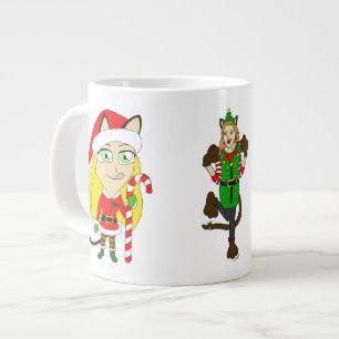 Taza De Café Gigante Navidades Catgirls