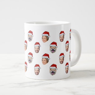 Taza De Café Gigante Navidades dan foto de Santa Hat cara personalizada