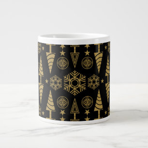 Taza De Café Gigante Navidades de Art Nouveau de oro decorativos
