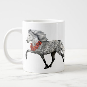 Taza De Café Gigante Navidades de caballos de Islandia