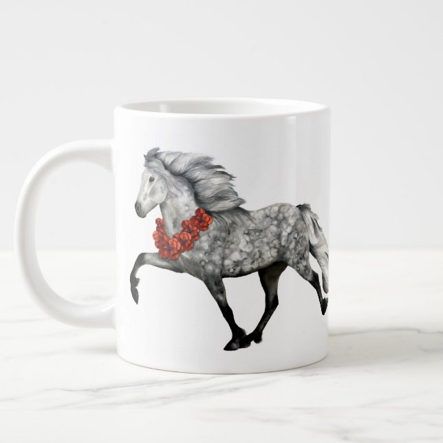Taza De Café Gigante Navidades de caballos de Islandia (Izquierda)