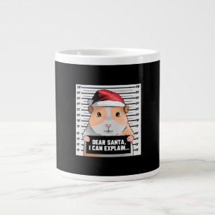 Taza De Café Gigante Navidades de cerdo de Guinea Cavy Querido Papá Noe