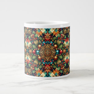 Taza De Café Gigante Navidades de colores clásicos y vintage