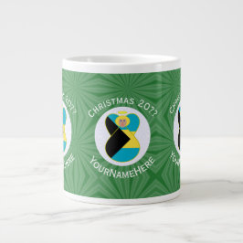 Taza De Café Gigante navidades de la bandera de bahamIan ruinan ángel p