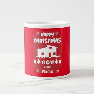 Taza De Café Gigante Navidades de la casa pequeña feliz