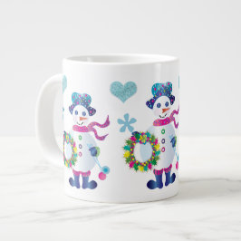 Taza De Café Gigante Navidades de la colección Jumbo Snowman Kaleidosco
