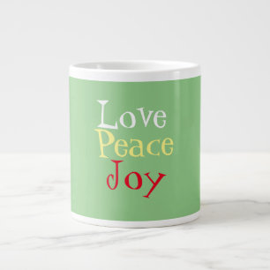 Taza De Café Gigante Navidades de Love Peace Joy