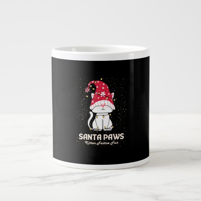 Taza De Café Gigante Navidades de Maine coon cat (Frente)