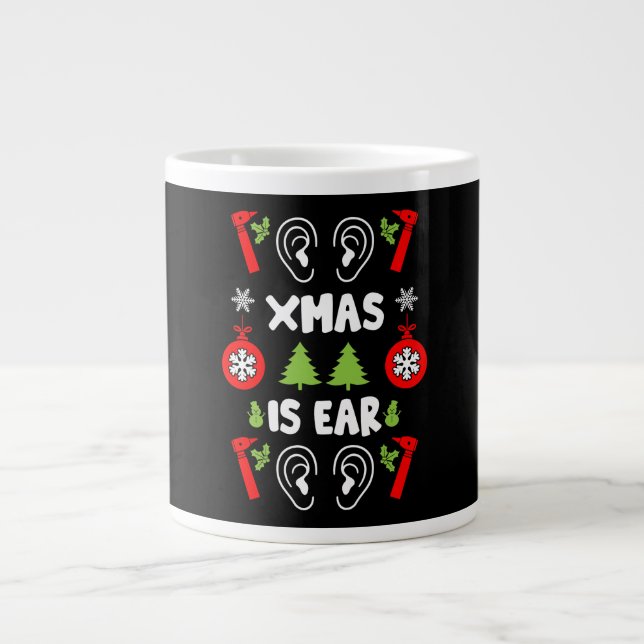 Taza De Café Gigante NAVIDADES de Médicas de ENT (Frente)