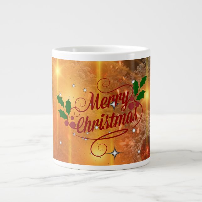 Taza De Café Gigante Navidades de oro (Frente)