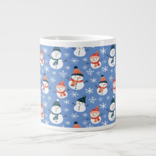 Taza De Café Gigante Navidades de patrón sin foco de Snowflake