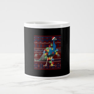 Taza De Café Gigante Navidades de pavo real alumbran a un amante de la
