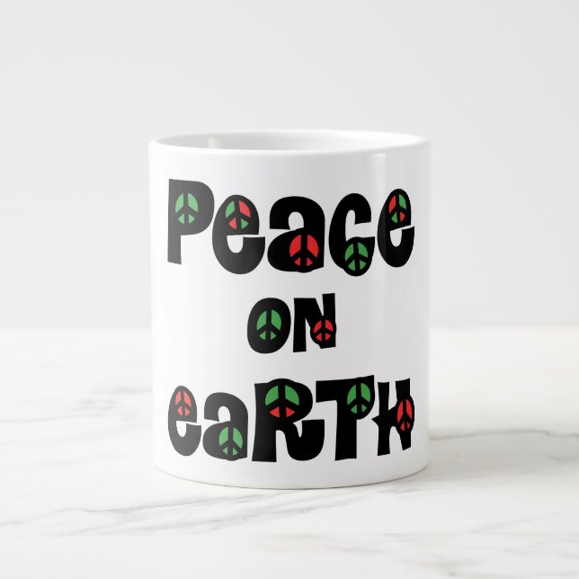Taza De Café Gigante Navidades de Paz en la Tierra (Frente)