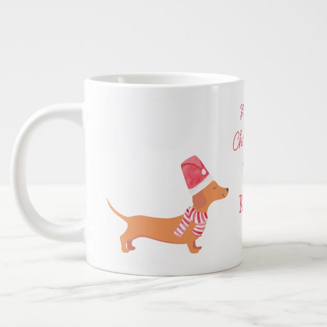 Taza De Café Gigante Navidades de regalo para el amante del perro de la (Izquierda)