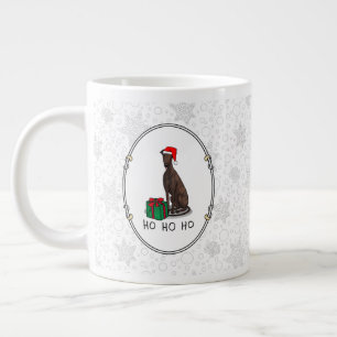 Taza De Café Gigante Navidades de Santa Hat Greyhound Dog (romano le) G