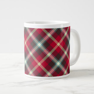 Taza De Café Gigante Navidades del patrón de Tartán tocan café de 20 oz