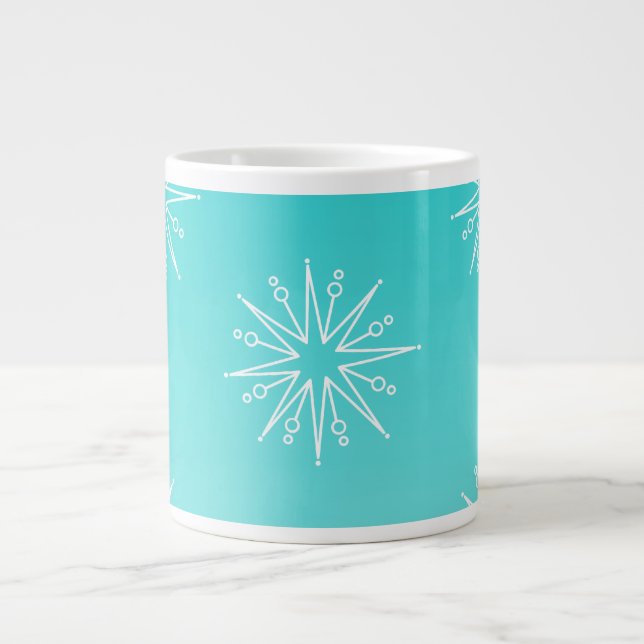 Taza De Café Gigante Navidades deslumbrantes: Jumbo Mug, Aqua (Frente)