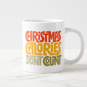 Taza De Café Gigante Navidades divertidos calorías no cuentan el diseño
