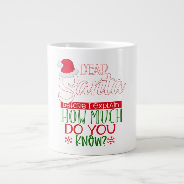 Taza De Café Gigante Navidades divertidos de Santa María (Frente)